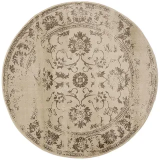 benuta Vintage-Teppich Suki ø 120 cm rund , Kunststoff , Vintage , Rund , 120x120 cm , Oeko-Tex® Standard 100 , für Fußbodenheizung geeignet, in verschiedenen Größen erhältlich, pflegeleicht , Teppiche und Böden, Teppiche, Vintageteppiche