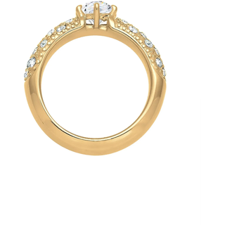 Verlobungsring ELLI PREMIUM "Ring Weiß 925 Sterling Silber, mit Kristallen von Swarovski" Gr. 56, gold, Fingerringe, Damen, 56, Silber 925 (Sterlingsilber), Verlobungsring