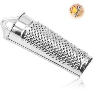 Muskatreibe,Muskatreibe mit Behälter und Muskatnüssen, mit Vorratsfach zur Aufbewahrung von Muskatnüssen,mit Vorratsfläche,Rostfreier Edelstahl, Silber,Muskatnuss Reibe mit Aufbewahrung Set
