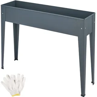 tectake Hochbeet Calendula, 98,5 x 26 x 82,5 cm, anthrazit , Anthrazit , Metall , Baum/Pflanze/Natur , Rechteckig , 26x82.5x98.5 cm , Gartenzubehör, Hochbeete