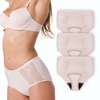 siegmund care Hygieneunterwäsche Damen Hipster mit Spitze seitlich Inkontinenzslip 3 St rosa Frauen