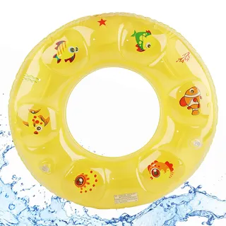 Schwimmring Kinder 3-6 Jahre, Dwafill Schwimmreifen Kinder 2 Jahre, Aufblasbares Schwimmtier, Sommer, für Pools, Strände, Poolparty (Gelb, 70)