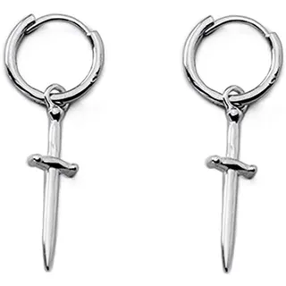 Dolchbaumelnde Creolen Sterling-Silber 925 Ohrringe Klein Huggie Tropfen Knorpel Hypoallergen für Damen