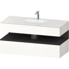 Duravit Qatego Einbauwaschtisch mit Konsolenwaschtischunterbau, 1200x550x600mm, Nische Graphit Supermatt, QA4787080, Farbe: Weiß Hochglanz/mit Nischenbeleuchtung