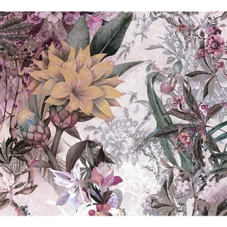 Vliestapete Blumenoptik Floral Matt glatt Lila Weiß FSC®