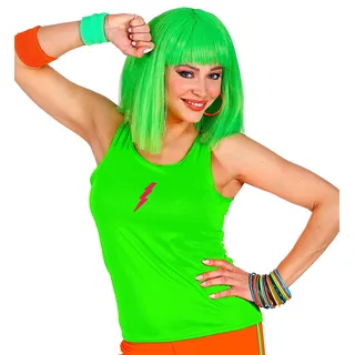 W WIDMANN MILANO Party Fashion - Neon Tank Top Damen, leuchtet unter UV-Licht, 80er Jahre Kostüm für Karneval & Party