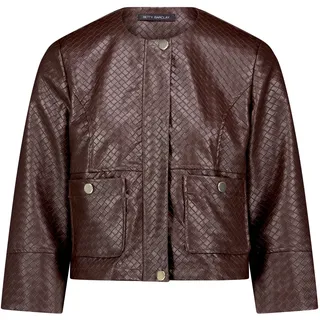 Jackenblazer BETTY BARCLAY "Blazer-Jacke mit aufgesetzten Taschen", Damen, Gr. 38, braun (muskat), Obermaterial: 50% Polyurethan PU. 50% Polyester PES., Blazer Jackenblazer