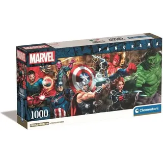 Puzzle Panorama, 1000 Teile, Clementoni Marvel, Inklusive Poster, Mehrfarbig, Für Erwachsene