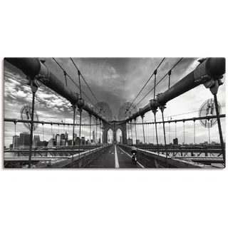 Artland Wandbild »Brooklyn Bridge New York III«, Brücken, (1 St.), als Leinwandbild, Poster in verschied. Größen, schwarz