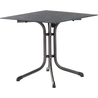 Sieger Klapptisch 80 x 80 x 73 cm Eisengrau/Schieferdekor Anthrazit