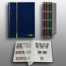 Prophila Collection 16 weiße Seiten A5 Briefmarken-Einsteckbuch blau