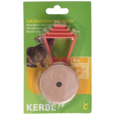 Kerbl Salzleckstein mit Halter, 80 g, 1er Pack