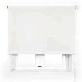 Blindecor Transparentes Premium-Rollo nach Maß | Weiß gebrochen | Rollo 110 x 240 cm (Breite x Höhe), Stoffgröße 107 x 235 cm, lichtdurchlässig, 38 mm Rohr, widerstandsfähiger und eleganter