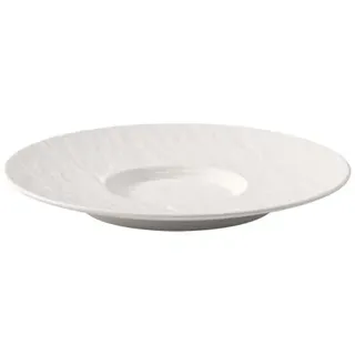 Villeroy & Boch Manufacture Rock Blanc Milchkaffee-Untertasse, 17,3 cm, Premium Porzellan, Weiß