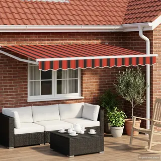 vidaXL Elektrische ausziehbare Markise Orange und Braun 3 x 2,5 m - Orange