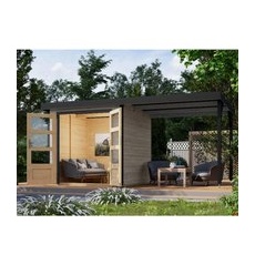 Karibu Gartenhaus Set Ernesto D Wassergrau-Anthrazit 4,45 m2