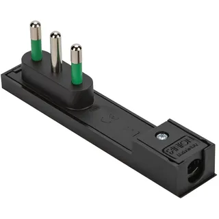 FANTON 80064 Italienischer Netzstecker groß 2P+T 16A Modell Clock schwarz