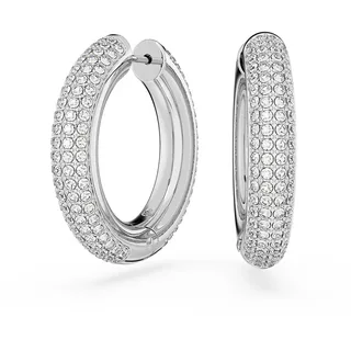 Swarovski Dextera Kreolen, Rhodinierte Ohrringe mit Strahlenden Swarovski Kristallen