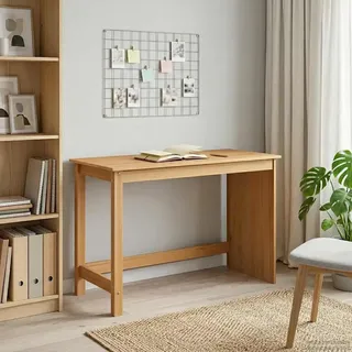 vidaXL Schreibtisch Honigbraun 112 x 50 x 75 cm Massivholz Kiefer - Braun