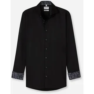 Olymp Body Fit Businesshemd mit Knopfleiste, Black, 39