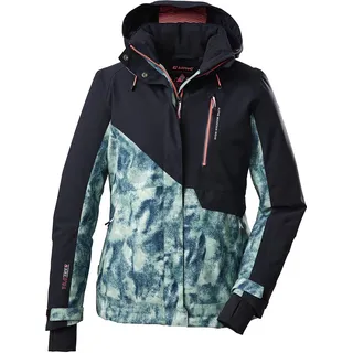 KILLTEC Damen Skijacke/Funktionsjacke mit abzippbarer Kapuze und Schneefang KSW 145 WMN SKI JCKT, schwarz blau, 36, 38625-000