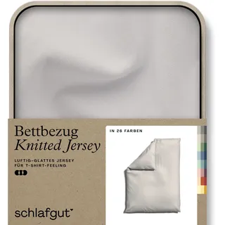 schlafgut Knitted Jersey uni, aus Bio-Baumwolle mit Elasthan, Reißverschluss«, (1 St.), bügelfrei, Mix & Match Bettwäsche: passender Kissenbezug erhältlich Schlafgut Sand Light B/L: 135-140 cm x 200 cm