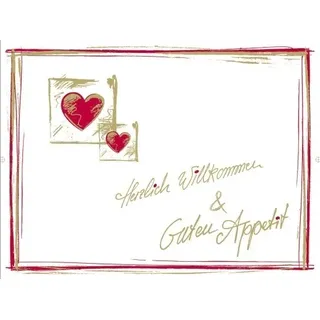 Mank GmbH Tischsets aus Papier 40 x 30 cm, Platzset Tischset einweg, Platzdeckchen 100 Stück HERZLICH WILLKOMMEN