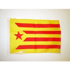 AZ FLAG Flagge KATALONIEN ESTELADA GROGA 45x30cm mit Kordel - KATALANISCHE Fahne 30 x 45 cm - flaggen Top Qualität