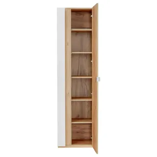 Design Badezimmer Möbel Bad 6 tlg. Set Garnitur Schrank Waschbecken Beleuchtung - Weiß
