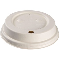 ABENA Gastro 50 Stück weiße Trinkdeckel (9 cm) plastikfreie Deckel aus Bagasse, kompostierbar, Einweg-Deckel für Ihre Tee- und Kaffeetasse zum Mitnehmen