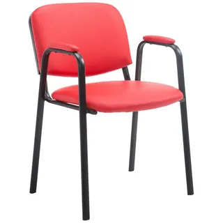 CLP Besucherstuhl Lederlook rot , Rot , Metall , 53x79x55 cm , Büromöbel, Bürostühle, Besucherstühle