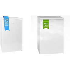 Bomann Gefrierschrank 70L & ® Kühlschrank ohne Gefrierfach mit 133L Nutzinhalt | 3 Ablagen | klein m. Gemüsefach & wechselbarem Türanschlag | Tischkühlschrank leise VS 2185.1 weiß