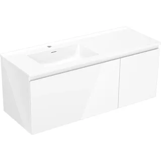 Mexen Orio Badezimmer-Unterschrank 90 cm mit Waschbecken Vela, 2 Schubladen, weiß glänzend - 91A10-09047-2-BFF00-W23M00 - Weiß