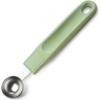 Fackelmann Fruchtformer 18 cm Ecolution, umweltfreundlicher Butterformer mit ergonomischem Griff, nachhaltiger & hochwertiger Küchenhelfer mit Funktionsteil aus Edelstahl (Farbe: Mintgrün/Lichtgrau) - Grün