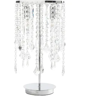 Kristall-Tischleuchte , Chromfarben , Metall, Glas , 45 cm , Lampen & Leuchten, Innenbeleuchtung, Tischlampen, Tischlampen