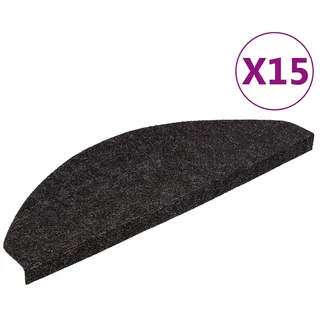 vidaXL Stufenmatten-Set 65/22,5/3,5 cm, aus Nadelfilz, Anthrazit, 15er-Set , Grau , Textil , 22.5x3.5x65 cm , Teppiche und Böden, Bodenbeläge