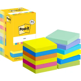Post-it Notes, 8 + 4 Gratis-Blöcke (1200 Blatt), 76 x 76 mm | Selbstklebende Haftnotizen, Praktische Klebezettel für Bürobedarf, Meetings, Erinnerungen, To-Do-Listen und zum Organisieren