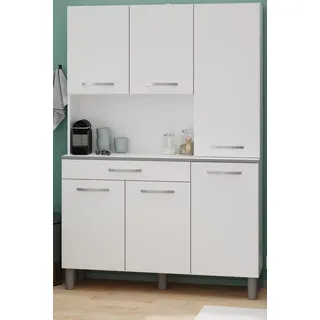 Küchenbuffet "Spring" Buffetschrank in weiß 120 x 180 cm, 6-türig