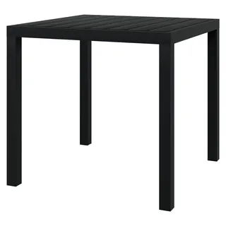 Garten-Esstisch, Couchtisch, Konsolentisch, Gartentisch, Balkontisch, Balkonmöbel Kleiner Balkon, Balkon Tisch, Beistelltisch, WPC Aluminium 80 x 80 x 74 cm Schwarz - Schwarz