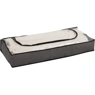 axentia Unterbett Aufbewahrungsbox Sofia Grau/Transparent [ca. 100 x 15 x 45 cm] - Unterbettkommode aus Kunststoff - Unterbettbox inkl. Sichtfenster