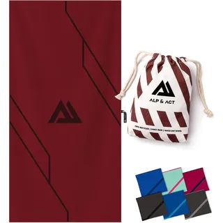 ALP & ACT Mikrofaser Handtuch für Fitness & Sport - 100% Recycelt - EXTRA KOMPAKT & saugfähig - Sporthandtuch für Gym, Yoga, als Saunahandtuch - Microfaser Handtücher & Fitnesshandtuch - rot, 180x90