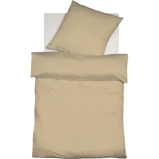 FLEURESSE Bettwäsche »Colours«, in weicher Interlock Jersey Qualität aus 100% Baumwolle, Bett- und Kopfkissenbezug mit Reißverschluss, STANDARD 100 by OEKO-TEX® zertifiziert, beige B/L: 155 cm", x 200 cm