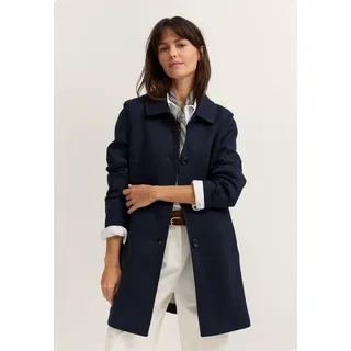 Kurzmantel BUGATTI "Regular Fit", Damen, Gr. 36, blau (390, marine), 80% Viskose, 20% Polyurethan, unifarben, regular fit, Mäntel Kurzmantel, aus Neopren mit Knopfleiste