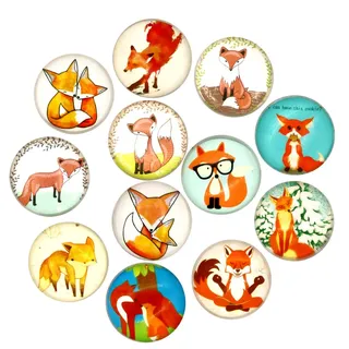 Cosylove Kühlschrankmagnete mit süßer Katze, Kristall-Glas, für Büro-Schränke, Whiteboards, Fotos, schöne dekorative Magnete für Zuhause (Fuchs)