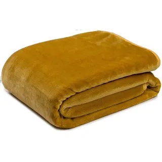 Gözze Premium Cashmere Feeling Kuscheldecke 180 x 220 cm Gelb