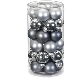 MAGIC Weihnachtskugeln Glas 4cm x 30 Stück Christbaumkugeln Hazy Grey