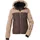 Damen Steppjacke/Funktionsjacke in Daunenoptik mit Kapuze und abzippbarem Schneefang dunkelbraun 40 43616-000