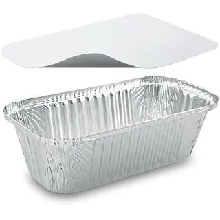 Alu-Servierschale Aluschale Grillschale eckig 1500ml inklusive Deckel,  5 Stk.
