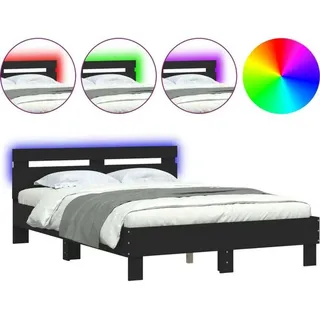 vidaXL Bett mit LED-Beleuchtung ohne Matratze Schwarz 120x200 cm