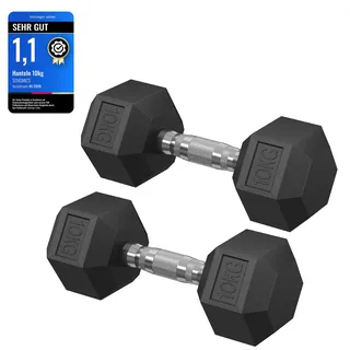 Songmics Hantelset Hanteln 2er Set Hexagon 20 kg schwarz